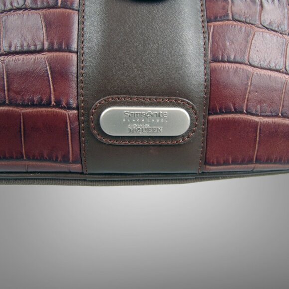 Samsonite Black Label Brown McQueen Women's Boarding Bag Leather Canvas - Picture 11 of 11